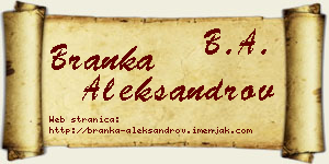 Branka Aleksandrov vizit kartica